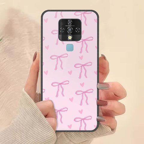 Tecno Camon 16 Cover - ONation Bow Series - HQ Ultra Shine Premium Infinity Glass Soft Silicon Borders Case