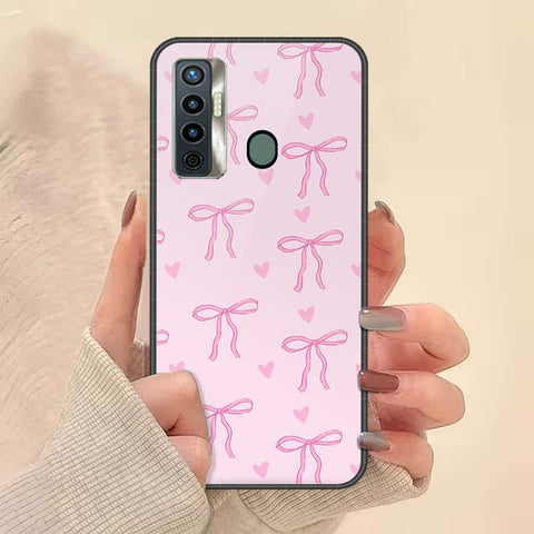 Tecno Camon 17 Cover - ONation Bow Series - HQ Ultra Shine Premium Infinity Glass Soft Silicon Borders Case