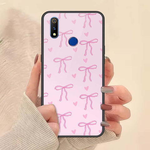 Realme 3 Cover - ONation Bow Series - HQ Ultra Shine Premium Infinity Glass Soft Silicon Borders Case