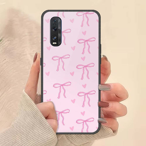 Oppo Find X2 Cover - ONation Bow Series - HQ Ultra Shine Premium Infinity Glass Soft Silicon Borders Case