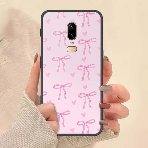 OnePlus 6 Cover - ONation Bow Series - HQ Ultra Shine Premium Infinity Glass Soft Silicon Borders Case