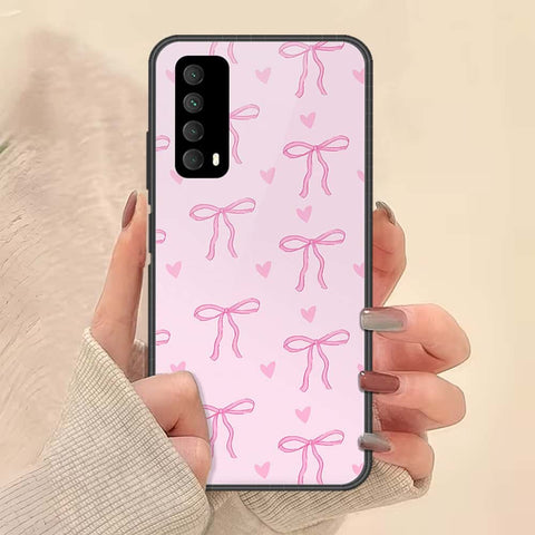 Huawei Y7a Cover - ONation Bow Series - HQ Ultra Shine Premium Infinity Glass Soft Silicon Borders Case