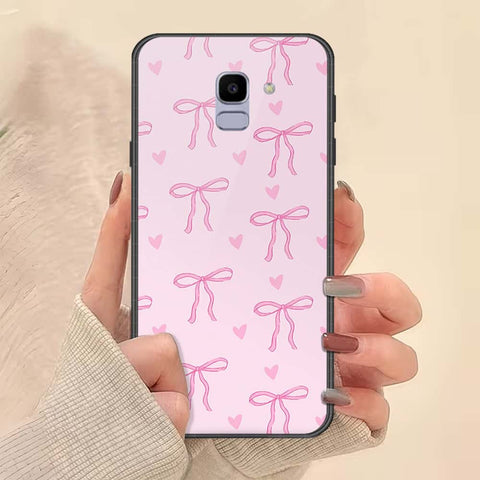 Samsung Galaxy J6 Cover - ONation Bow Series - HQ Ultra Shine Premium Infinity Glass Soft Silicon Borders Case