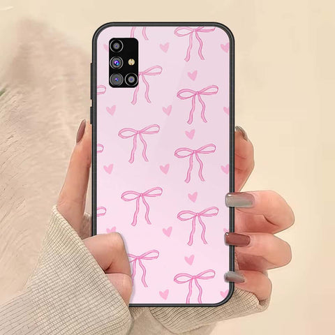 Samsung Galaxy M31s Cover - ONation Bow Series - HQ Ultra Shine Premium Infinity Glass Soft Silicon Borders Case