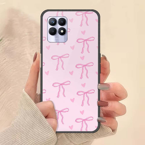 Realme 8i Cover - ONation Bow Series - HQ Ultra Shine Premium Infinity Glass Soft Silicon Borders Case