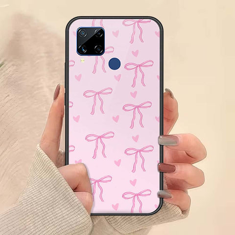 Realme C15 Cover - ONation Bow Series - HQ Ultra Shine Premium Infinity Glass Soft Silicon Borders Case