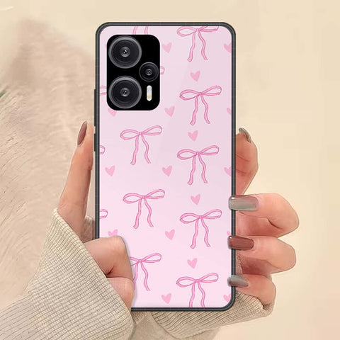Xiaomi Redmi Note 12 Turbo Cover - ONation Bow Series - HQ Ultra Shine Premium Infinity Glass Soft Silicon Borders Case
