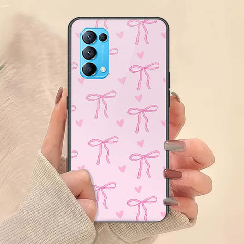 Oppo Reno 5 4G Cover - ONation Bow Series - HQ Ultra Shine Premium Infinity Glass Soft Silicon Borders Case