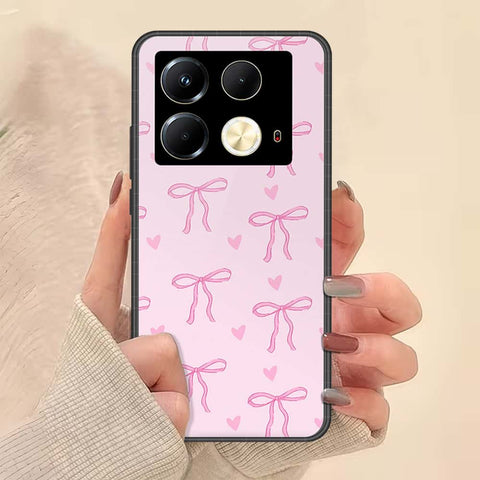 Infinix Note 40 Pro Plus Cover - ONation Bow Series - HQ Ultra Shine Premium Infinity Glass Soft Silicon Borders Case