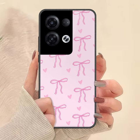 Oppo Reno 8 Pro  Cover - ONation Bow Series - HQ Ultra Shine Premium Infinity Glass Soft Silicon Borders Case