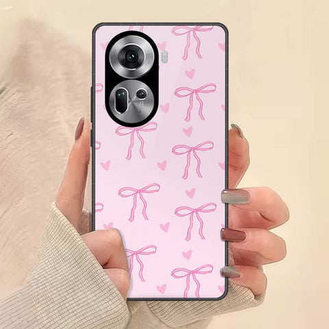 Oppo Reno 11 5G Cover - ONation Bow Series - HQ Ultra Shine Premium Infinity Glass Soft Silicon Borders Case