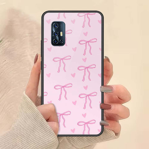 Vivo V17 Cover - ONation Bow Series - HQ Ultra Shine Premium Infinity Glass Soft Silicon Borders Case
