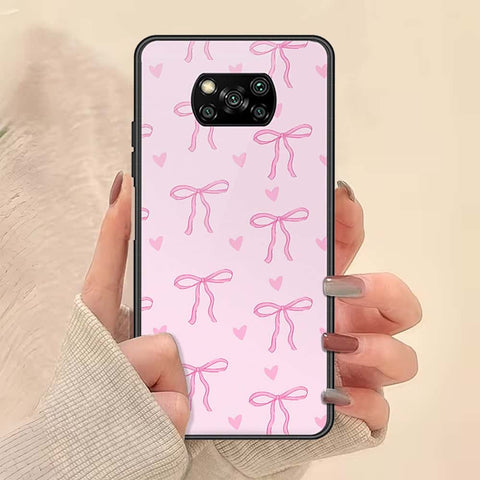 Xiaomi Poco X3 Cover - ONation Bow Series - HQ Ultra Shine Premium Infinity Glass Soft Silicon Borders Case