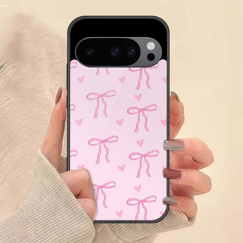 Google Pixel 9 Pro Cover - ONation Bow Series - HQ Ultra Shine Premium Infinity Glass Soft Silicon Borders Case