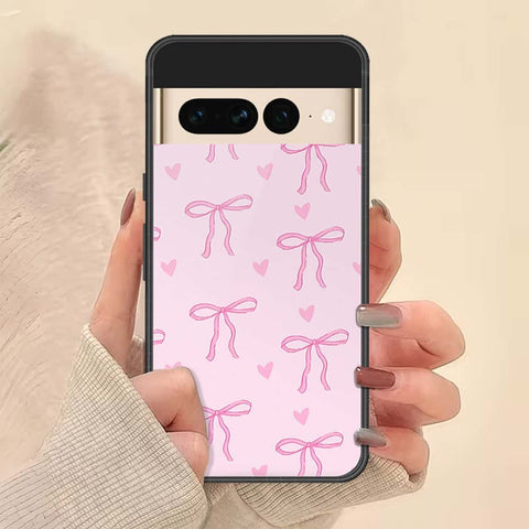 Google Pixel 7 Pro Cover - ONation Bow Series - HQ Ultra Shine Premium Infinity Glass Soft Silicon Borders Case