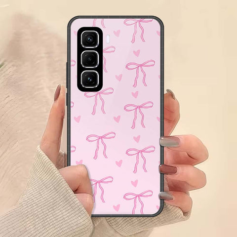 Infinix Hot 60 Pro Cover - ONation Bow Series - HQ Ultra Shine Premium Infinity Glass Soft Silicon Borders Case
