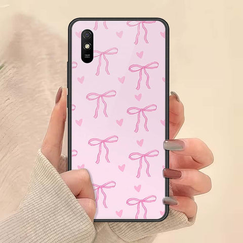 Xiaomi Redmi 9A Cover - ONation Bow Series - HQ Ultra Shine Premium Infinity Glass Soft Silicon Borders Case