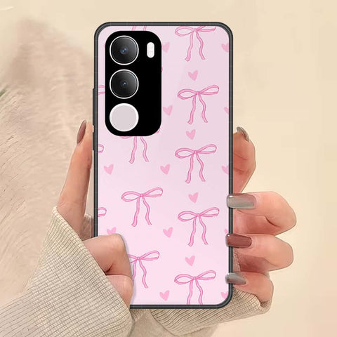 Vivo Y19s Cover - ONation Bow Series - HQ Ultra Shine Premium Infinity Glass Soft Silicon Borders Case