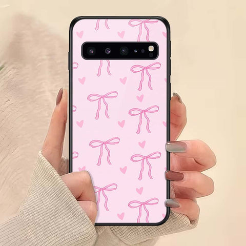 Samsung Galaxy S10 5G Cover - ONation Bow Series - HQ Ultra Shine Premium Infinity Glass Soft Silicon Borders Case