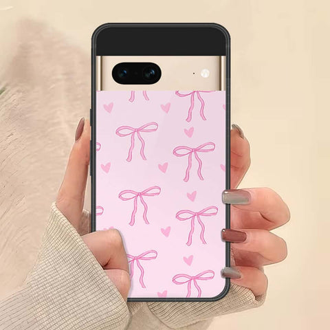 Google Pixel 7 Cover - ONation Bow Series - HQ Ultra Shine Premium Infinity Glass Soft Silicon Borders Case