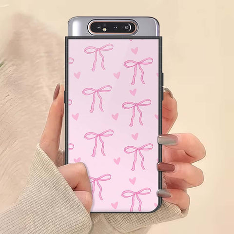 Samsung Galaxy A80 Cover - ONation Bow Series - HQ Ultra Shine Premium Infinity Glass Soft Silicon Borders Case