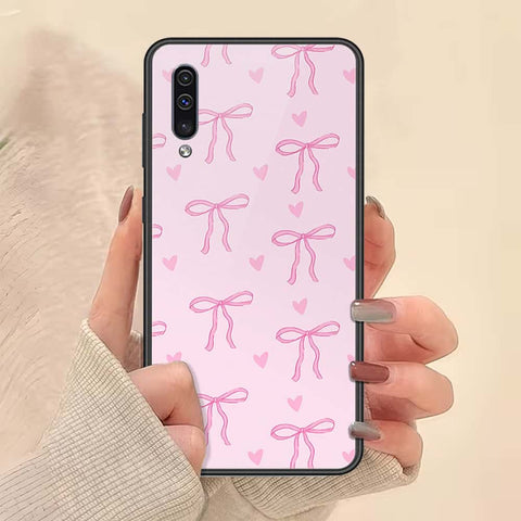 Samsung Galaxy A50 Cover - ONation Bow Series - HQ Ultra Shine Premium Infinity Glass Soft Silicon Borders Case