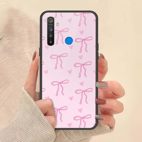 Realme 5 Cover - ONation Bow Series - HQ Ultra Shine Premium Infinity Glass Soft Silicon Borders Case