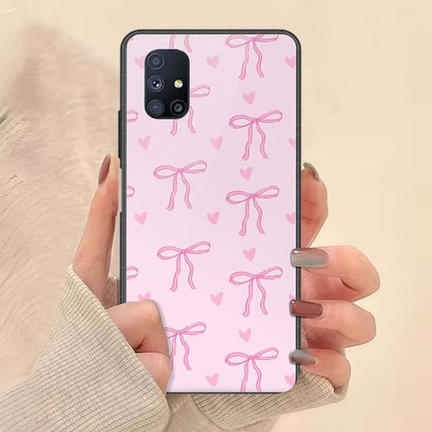 Samsung Galaxy M51 Cover - ONation Bow Series - HQ Ultra Shine Premium Infinity Glass Soft Silicon Borders Case