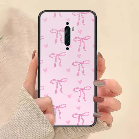 Oppo Reno 2F Cover - ONation Bow Series - HQ Ultra Shine Premium Infinity Glass Soft Silicon Borders Case