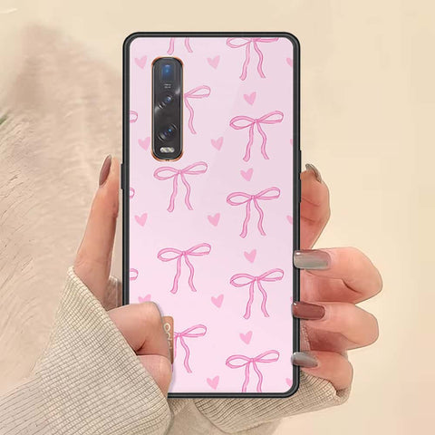 Oppo Find X2 Pro Cover - ONation Bow Series - HQ Ultra Shine Premium Infinity Glass Soft Silicon Borders Case