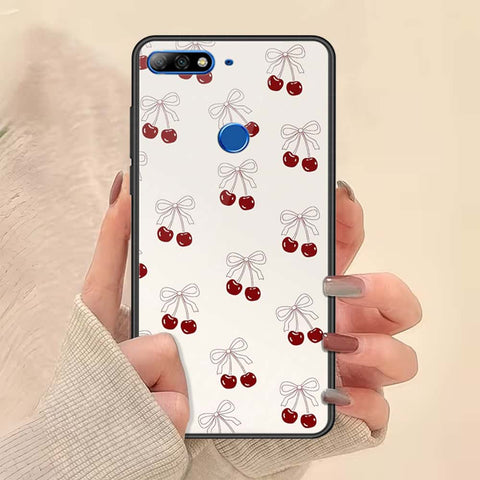 Huawei Honor 7C Cover - ONation Bow Series - HQ Ultra Shine Premium Infinity Glass Soft Silicon Borders Case