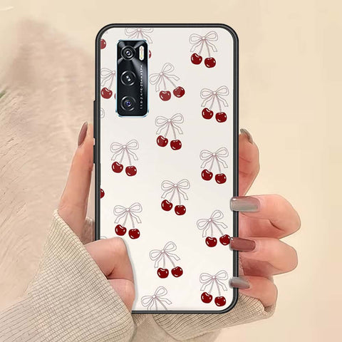 Vivo V20 SE Cover - ONation Bow Series - HQ Ultra Shine Premium Infinity Glass Soft Silicon Borders Case
