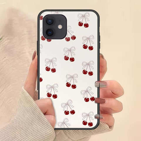iPhone 12 Mini Cover - ONation Bow Series - HQ Ultra Shine Premium Infinity Glass Soft Silicon Borders Case
