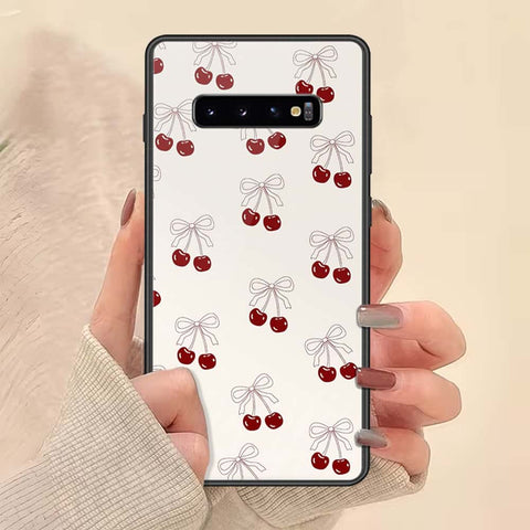 Samsung Galaxy S10 Plus Cover - ONation Bow Series - HQ Ultra Shine Premium Infinity Glass Soft Silicon Borders Case