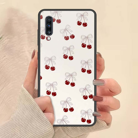 Samsung Galaxy A70 Cover - ONation Bow Series - HQ Ultra Shine Premium Infinity Glass Soft Silicon Borders Case