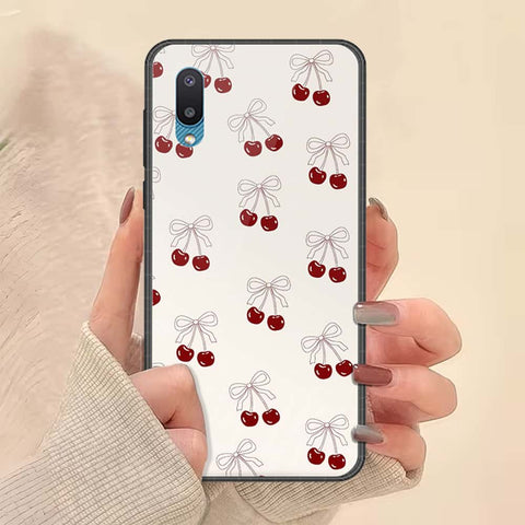 Samsung Galaxy A02 Cover - ONation Bow Series - HQ Ultra Shine Premium Infinity Glass Soft Silicon Borders Case