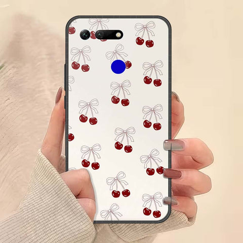 Huawei Honor View 20 Cover - ONation Bow Series - HQ Ultra Shine Premium Infinity Glass Soft Silicon Borders Case