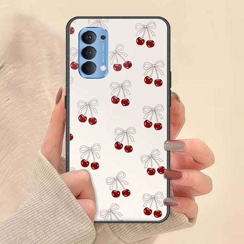 Oppo Reno 4 Cover - ONation Bow Series - HQ Ultra Shine Premium Infinity Glass Soft Silicon Borders Case