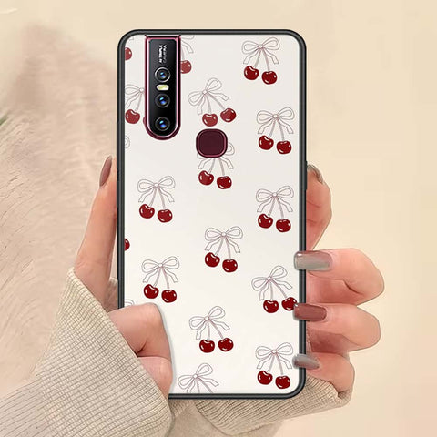 Vivo V15 Cover - ONation Bow Series - HQ Ultra Shine Premium Infinity Glass Soft Silicon Borders Case