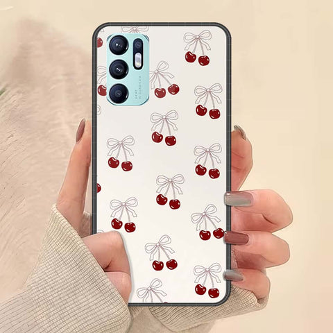 Oppo Reno 6 Cover - ONation Bow Series - HQ Ultra Shine Premium Infinity Glass Soft Silicon Borders Case