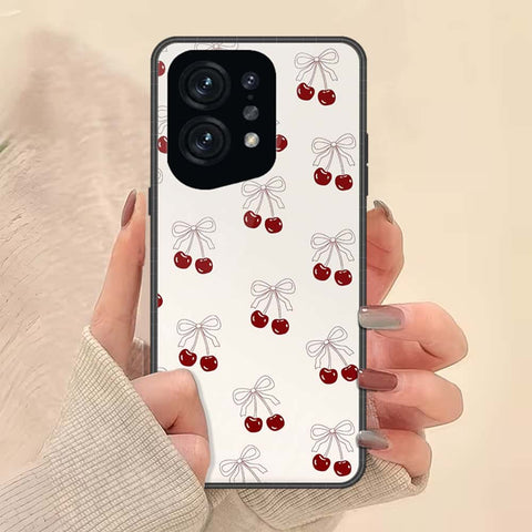 Oppo Find X5 Cover - ONation Bow Series - HQ Ultra Shine Premium Infinity Glass Soft Silicon Borders Case