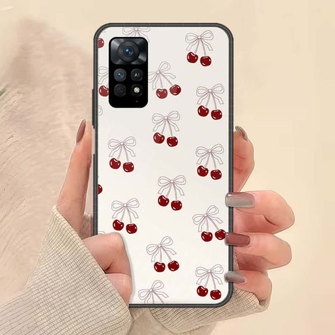 Xiaomi Redmi Note 11S Cover - ONation Bow Series - HQ Ultra Shine Premium Infinity Glass Soft Silicon Borders Case