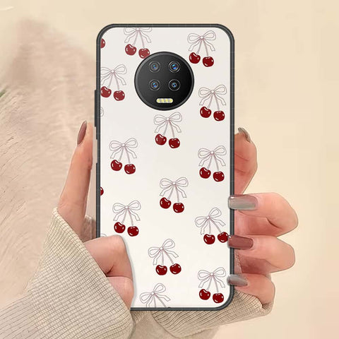 Infinix Note 7 Cover - ONation Bow Series - HQ Ultra Shine Premium Infinity Glass Soft Silicon Borders Case
