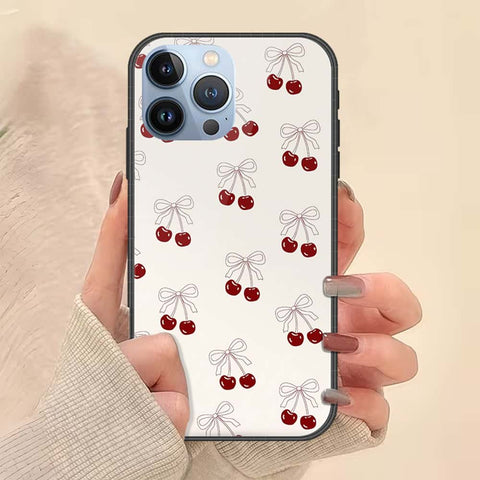 iPhone 14 Pro Cover - ONation Bow Series - HQ Ultra Shine Premium Infinity Glass Soft Silicon Borders Case