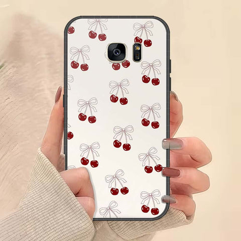 Samsung Galaxy S7 Cover - ONation Bow Series - HQ Ultra Shine Premium Infinity Glass Soft Silicon Borders Case