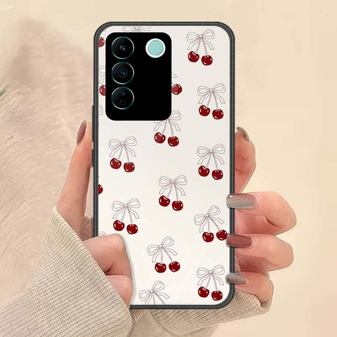 Vivo V27e Cover - ONation Bow Series - HQ Ultra Shine Premium Infinity Glass Soft Silicon Borders Case