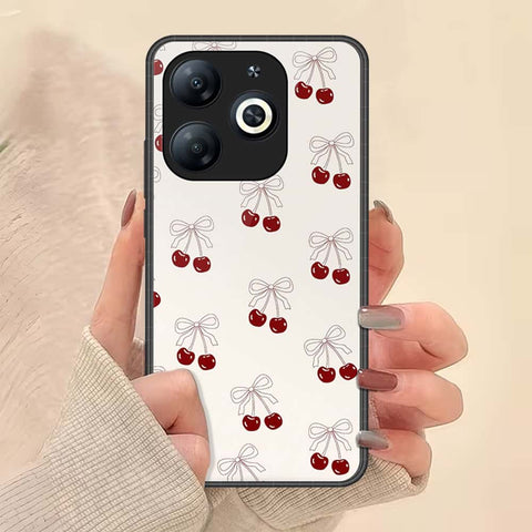Infinix Smart 8 Pro Cover - ONation Bow Series - HQ Ultra Shine Premium Infinity Glass Soft Silicon Borders Case
