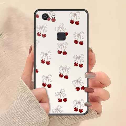 Vivo V7 Cover - ONation Bow Series - HQ Ultra Shine Premium Infinity Glass Soft Silicon Borders Case