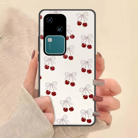 Vivo V30 Cover - ONation Bow Series - HQ Ultra Shine Premium Infinity Glass Soft Silicon Borders Case