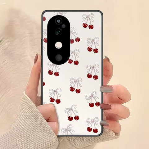 Vivo V40 Cover - ONation Bow Series - HQ Ultra Shine Premium Infinity Glass Soft Silicon Borders Case